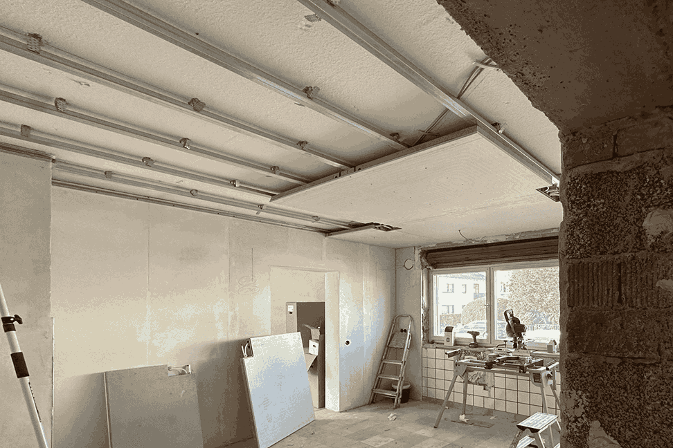 Deckenheizung Installation 1